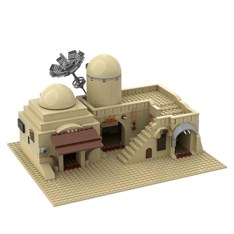 

MOC Star Series Tatooine Double Slums TAT02 Architecture Building Blocks Assemble Brick Parts Kid STEM Toy DIY Collectible Gift