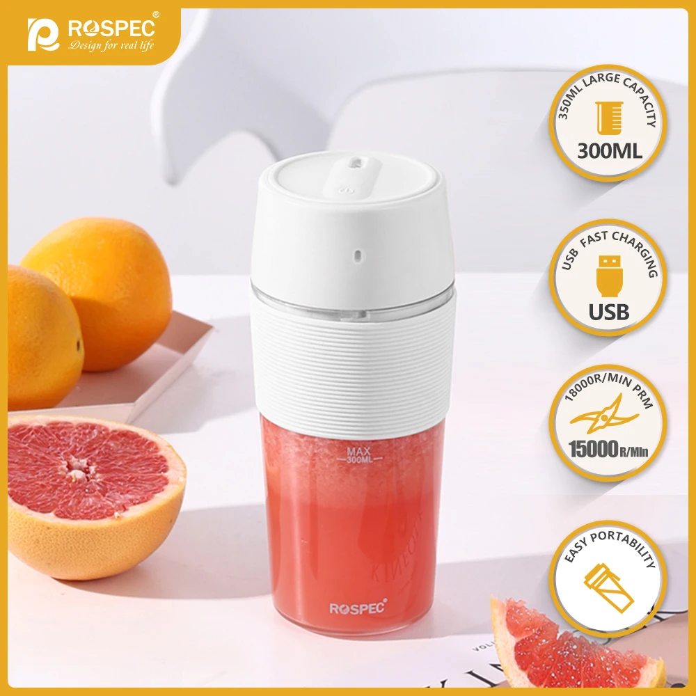 ROSPEC 7.4V USB Licuadora Eléctrica Inalámbrica Exprimidor Portátil Recargable Batidora De Frutas Procesador De Alimentos Sin BPA