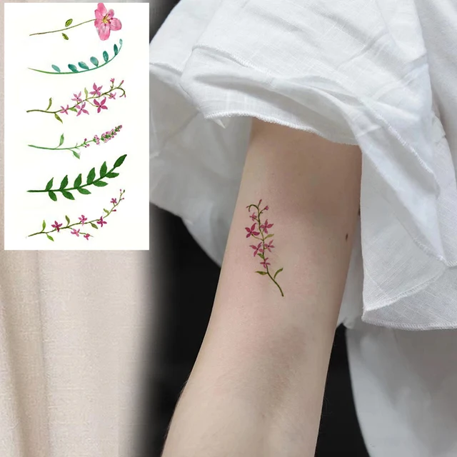 Waterproof Temporary Tattoo Sticker Female Body Makeup Flame Finger Tattoos Smiley Black Rose Butterfly Stars and Moon Stickers 3