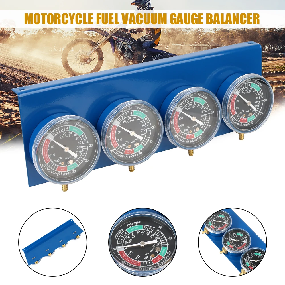 

Vacuum Balancer Gauge Synchronizer Tool For 4 Cylinder Engines Machines Motorcycle Fuel Carburetor Synchronizer with Hose