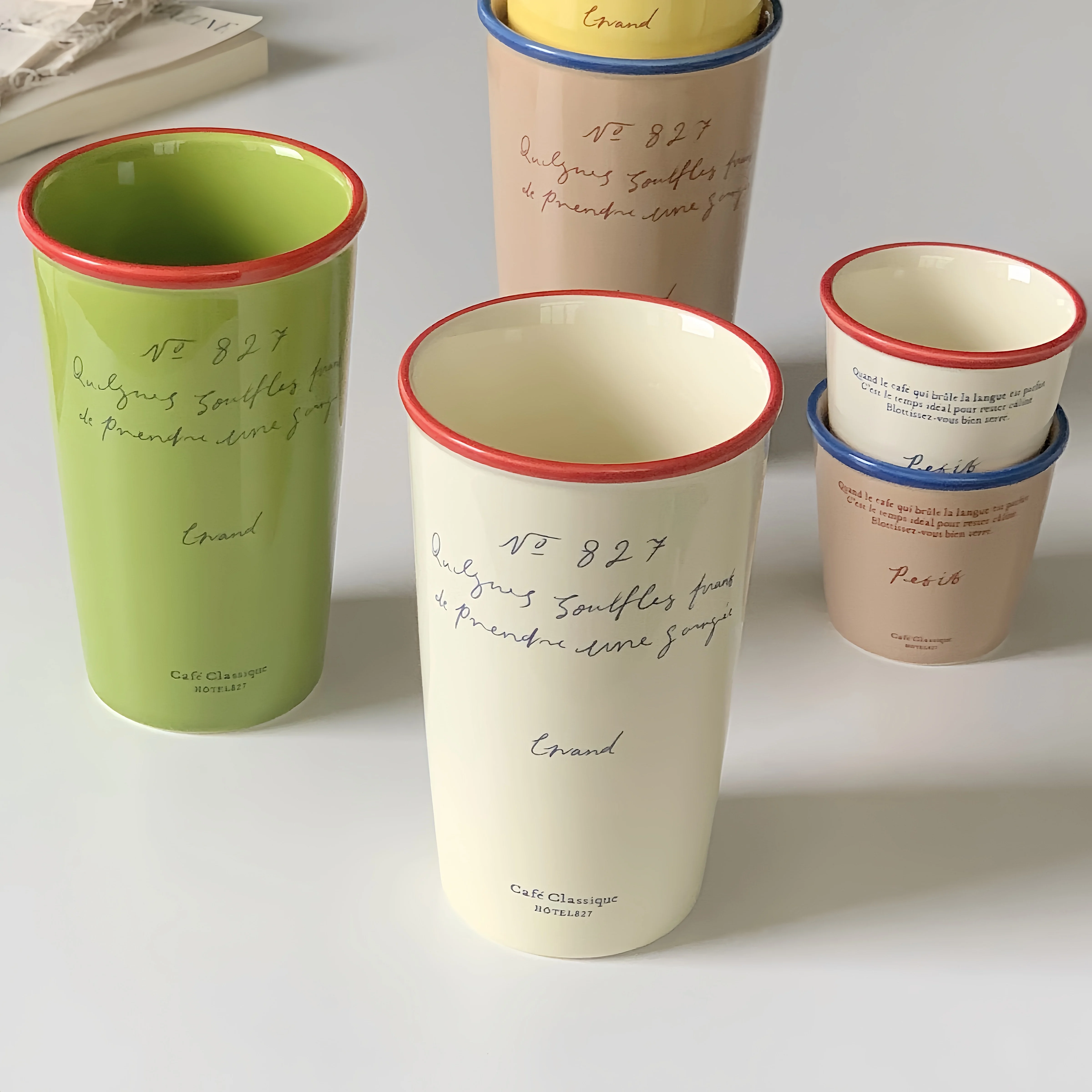 Прямая чашка для воды креативные чашки кофе большой емкости с японскими буквами