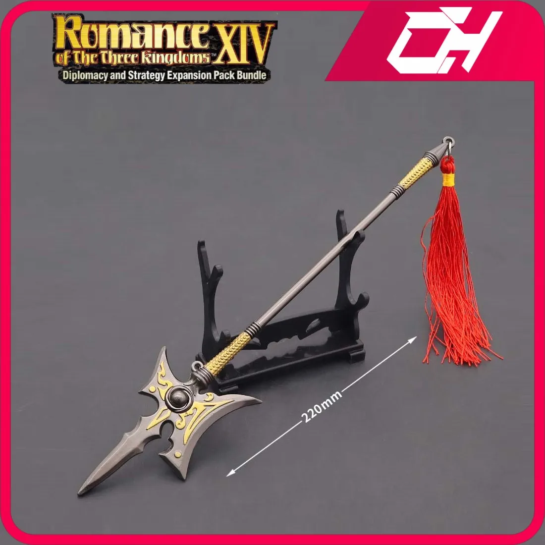 

Romance of the Three Kingdoms Weapon Lv Bu The day the picture Halberd Gift Toys Game Keychain Weapon Model Katana Samurai Sword