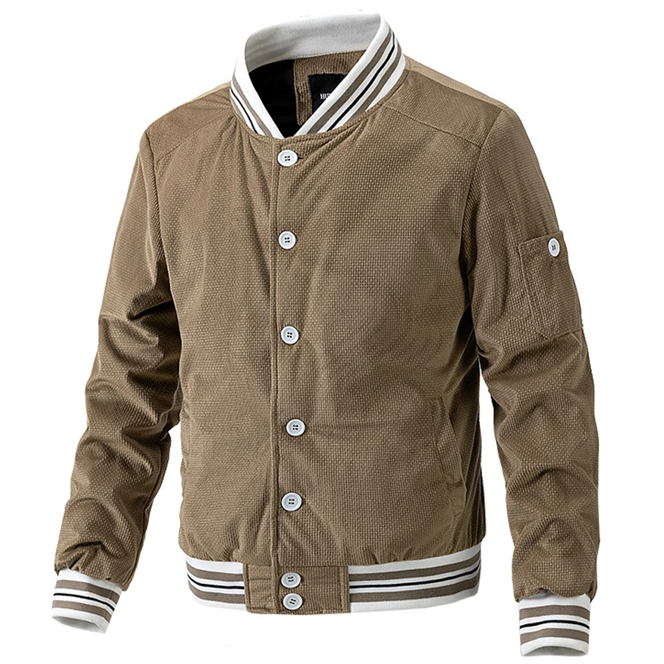 

Весенне-осенняя Вельветовая куртка, мужские бейсбольные куртки, пальто, модные повседневные вельветовые куртки, однотонные