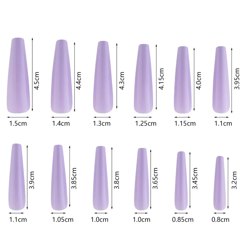 120 шт./корт. Красные супер длинные дизайнерские накладные ногти балерины