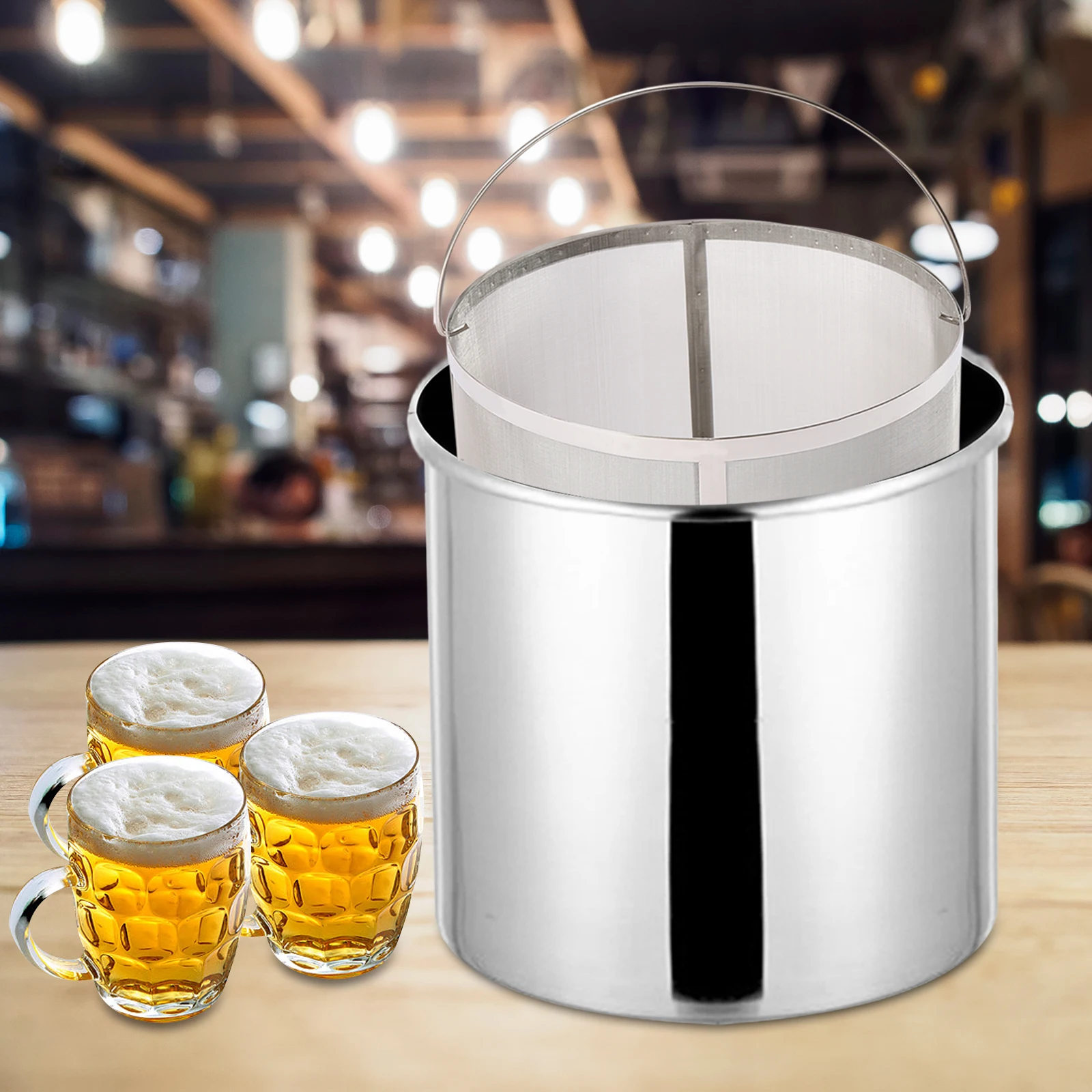 

Wine Hop Filter 300 Micron Mesh Stainless Steel Strainer for Homebrew Wine Beer Tea Kettle Brew Filter