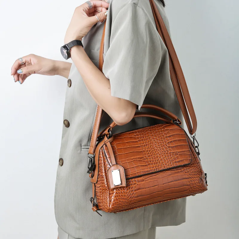 

Fashion Crocodile Pattern Women Handbag Large Capacity Shoulder Bags For Female 2022 Lady Casual Tote PU Leather Crossbody Bag