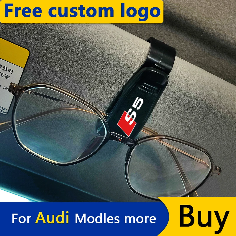 

Car Auto Sun Visor Glasses Box Sunglasses Clip Card Ticket Holder For Audi Sport S1 S2 S3 S4 S5 S6 S7 S8 SQ2 SQ3 SQ4 SQ5 SQ8 TT