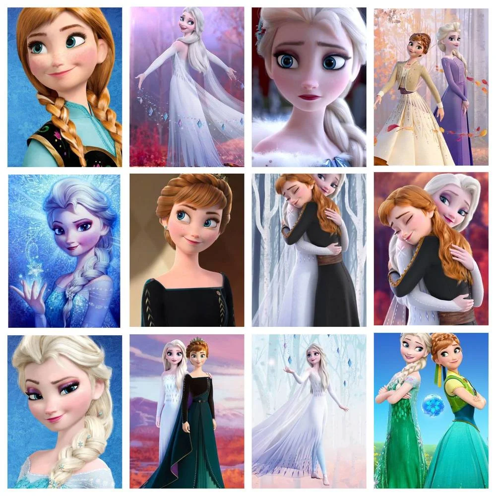 

Disney 5D DIY Diamond Painting Cross Stitch Set Snow and Ice Princess Sister Hand Gift Children's Home Wall Art Decoration