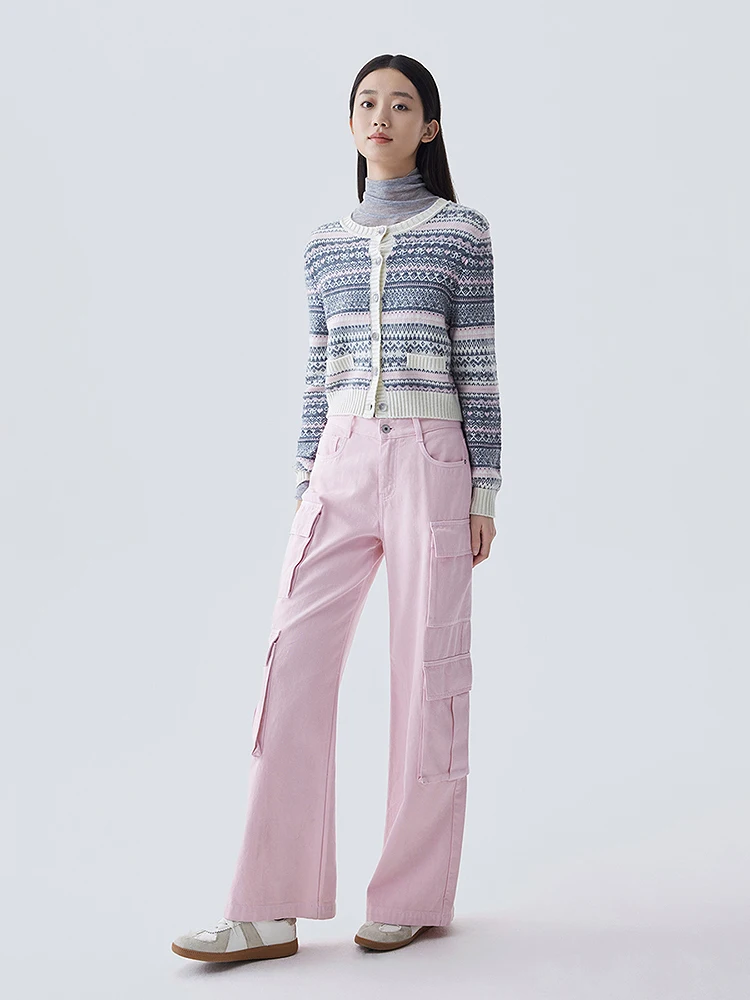 Женский флисовый вязаный свитер Five plus Fairland кардиган с грудью скандинавский Sle