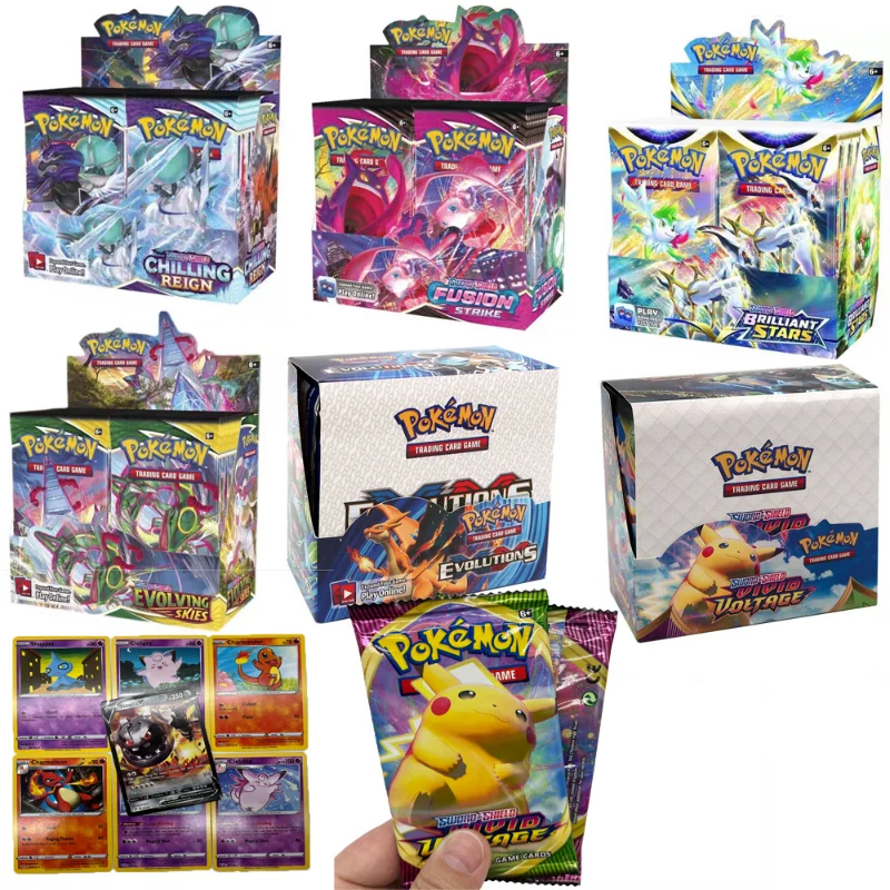

Pokemon Card Box 2 Bags Toys 9-10Pcs TCG: Sword & Shield Battle Styles Booster Bag Sealed Trading Card Game Collectible Toy gift