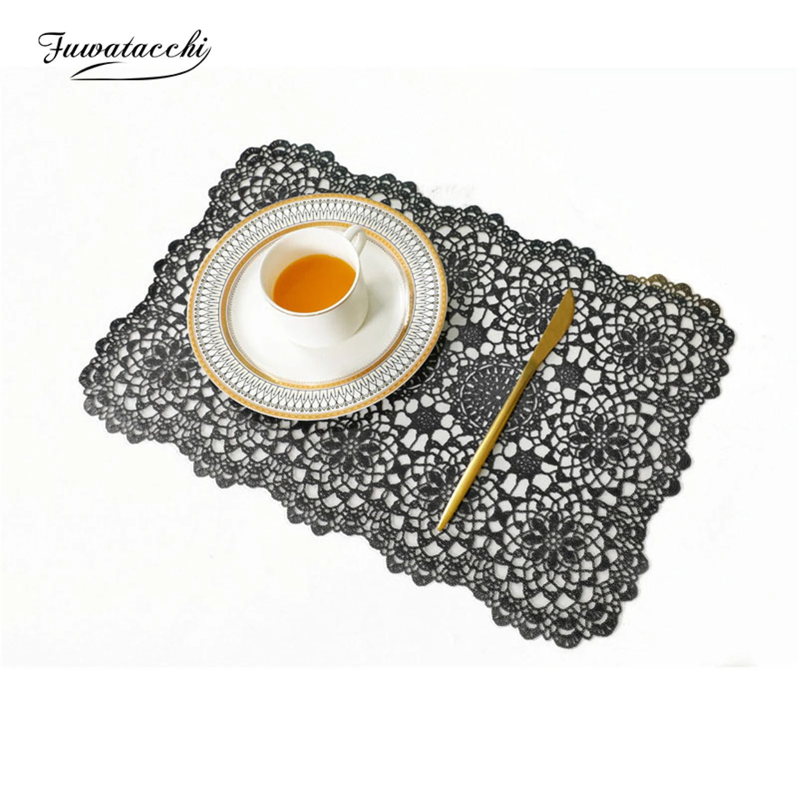 

Placemat Hollow Out Heat Resistant PVC Table Bowl Mats For Home Dining Table Decoration Non-Slip Plate Mat Kitchen Accessories