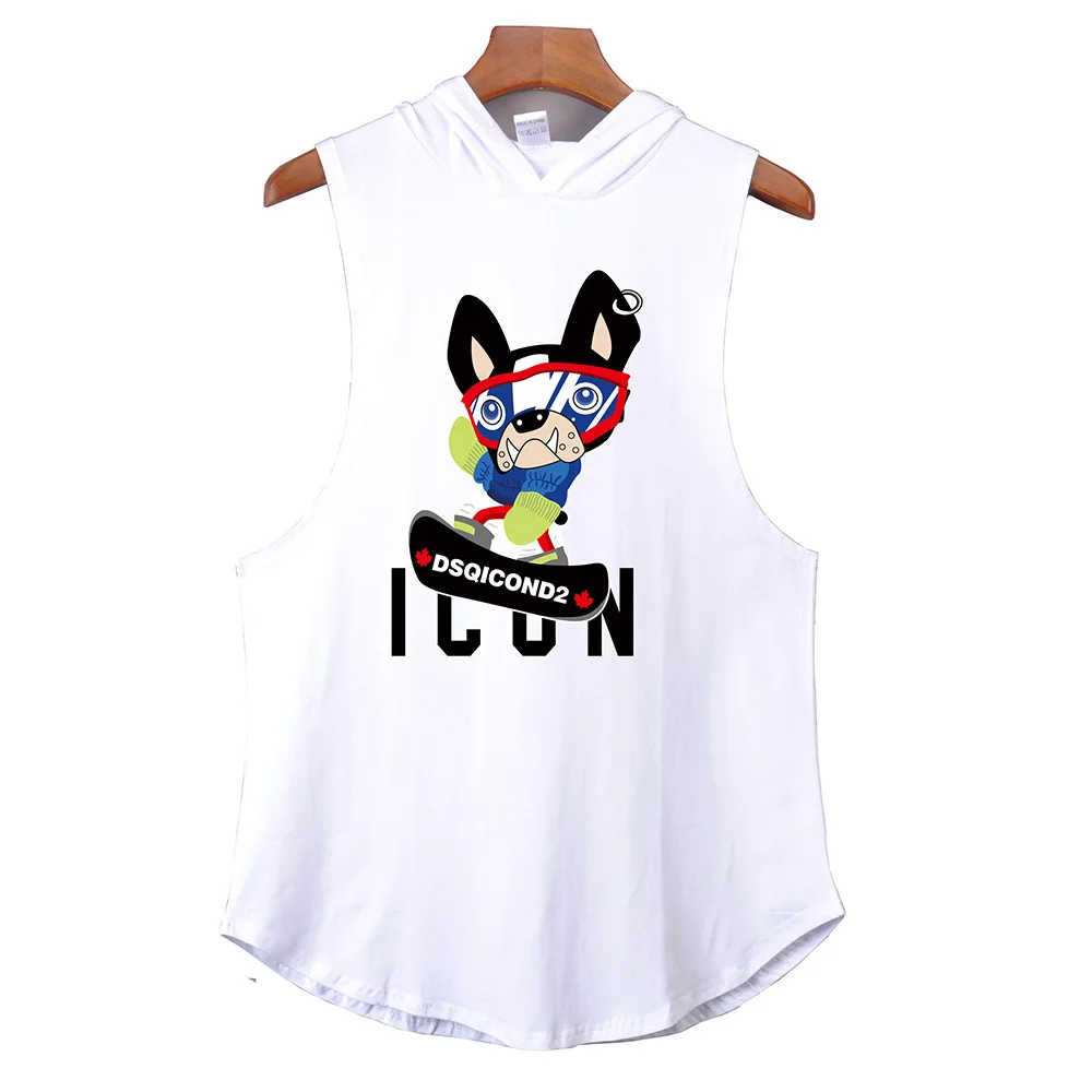 

Мужская хлопковая футболка без рукавов, с капюшоном, размеры XXL