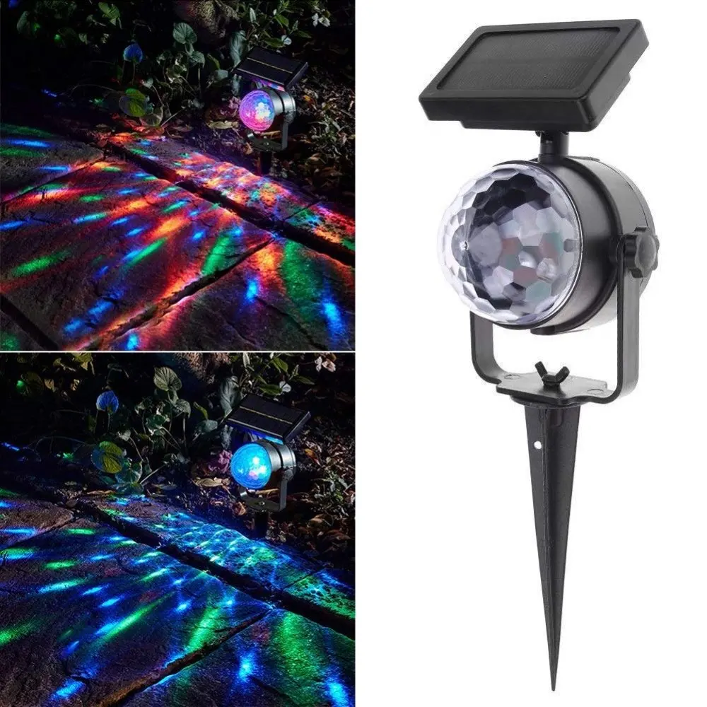 S LED RGB Outdoor Solar light Rotary Stage Lamp Fairy Holiday Christmas Party Garland Waterproof Lights for Valentine's Day