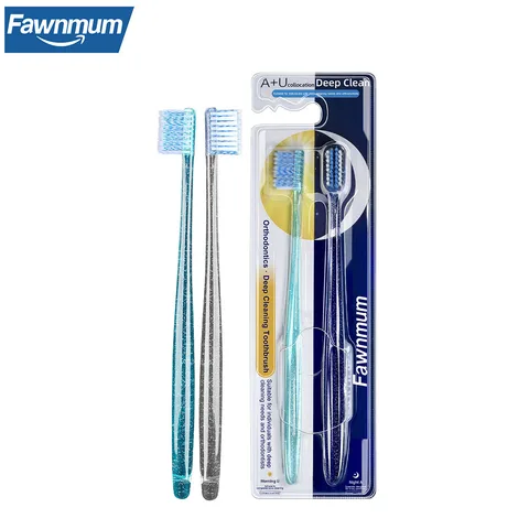 2 шт., чистые ортодонтические брекеты, зубная щетка, профессиональная зубная щетка для глубокой очистки, ортодонтическая зубная щетка, инструмент для ухода за полостью рта