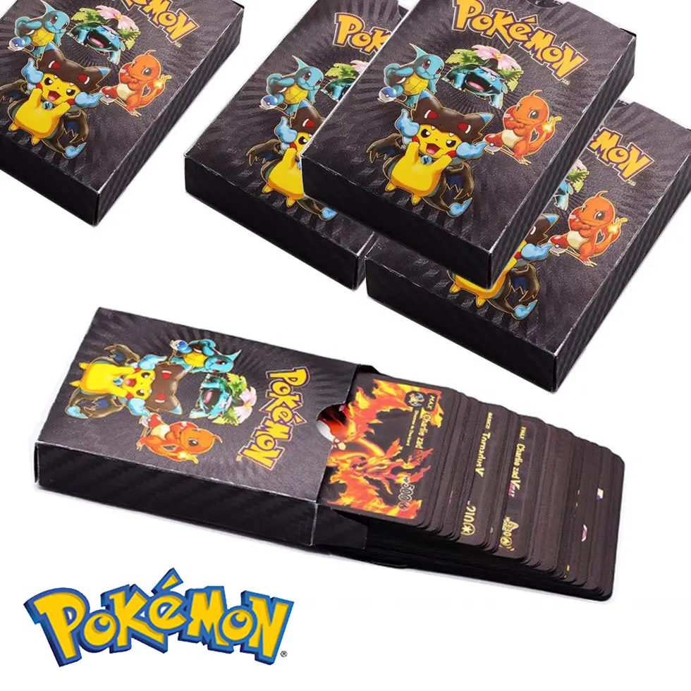 

Pokemon Card Metal Gold Vmax GX Energy Card Charizard Pikachu Rare Collection Battle Trainer Card Child Toy Gift English Spanish