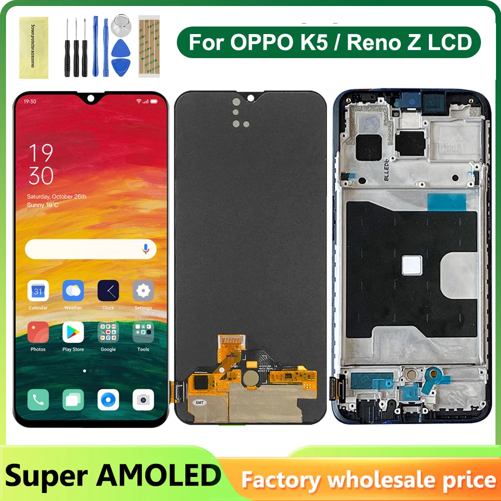 6,4 'Super AMOLED для Oppo Reno Z LCD CPH1979 PCDM10 PCDT10 дисплей для OPPO K5 LCD