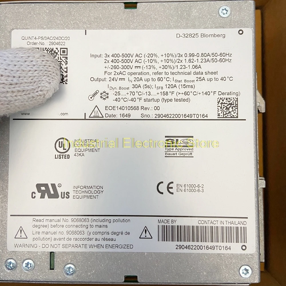 Новинка для Phoenix QUINT POWER (замена: 2938727 ) Импульсный источник питания 24 В постоянного