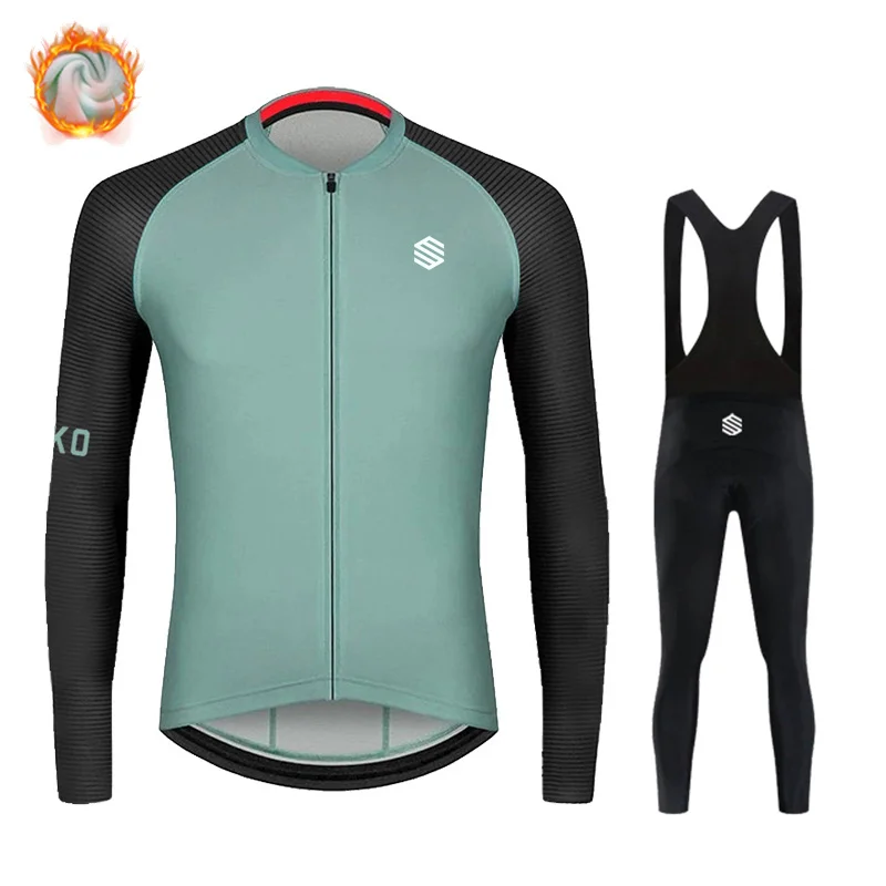 

SirokoTech Зимняя Теплая Флисовая одежда для велоспорта, Мужская теплая велосипедная одежда, одежда для горного велосипеда, одежда для велоспорта, комплект велосипедной одежды