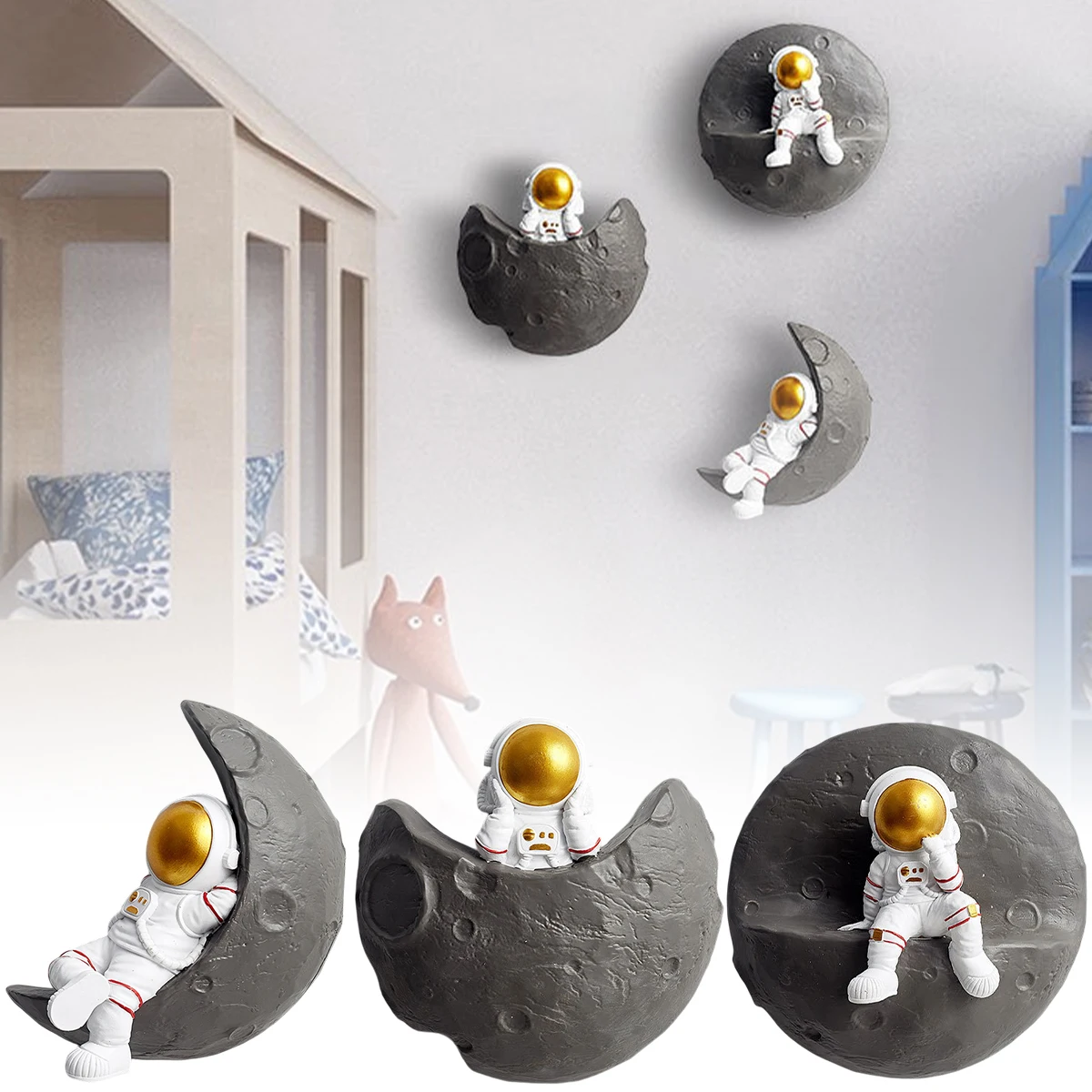 

L украшение для стен в виде астронавта, современные трехмерные украшения для стен из смолы, украшение для стен, креативная Художественная Скульптура в виде астронавта