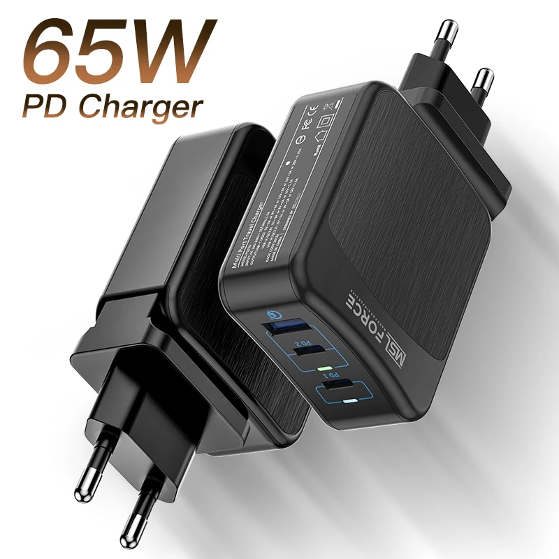 

PD65W USB C зарядное устройство Тип C 45 Вт 18 Вт PPS QC3.0 EU US UK Plug быстрое зарядное устройство адаптер для MacBook Samsung S20 S21 Note20 iPhone13