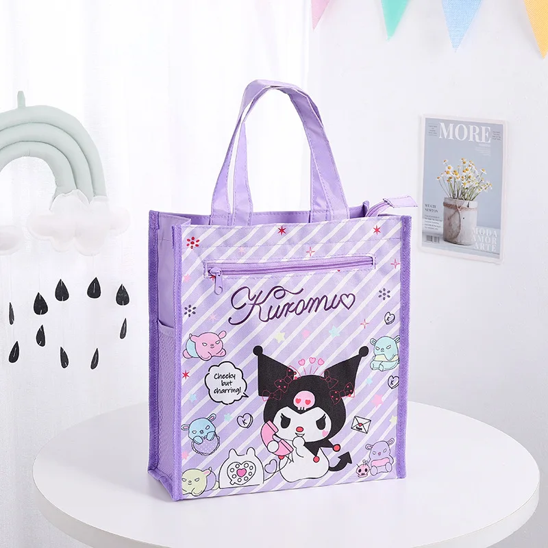 Kawaii Cartoon Sanrios Canvas Shopping Bag Female Canvas Shoulder Bag Handbag Grocery Shopper Students Book Pack Kids Gift images - 6