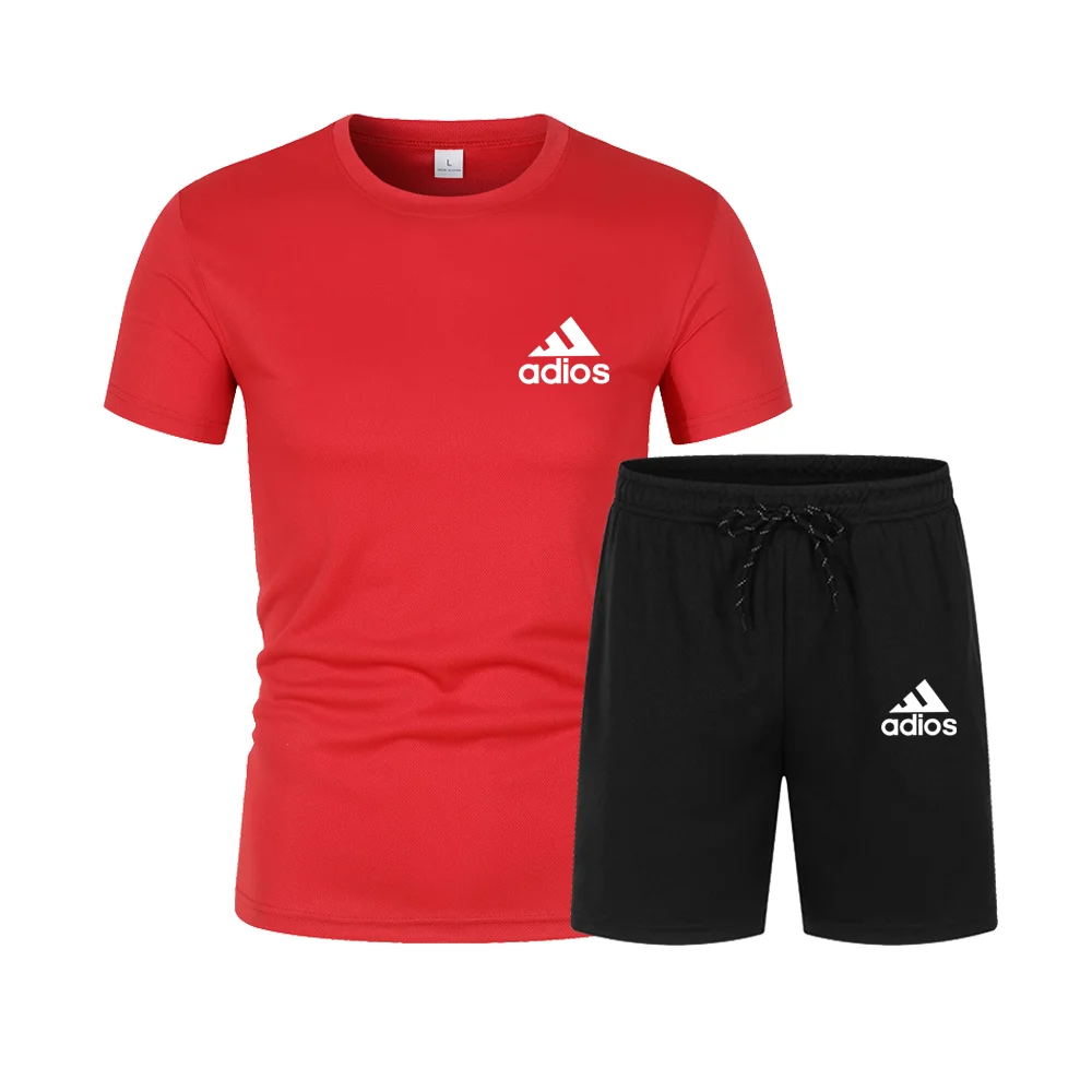 Summer Popular Men's T-shirt+Shorts Suit Men's Sports Suit Brand Printing Casual Fashion Short-sleeved T-shirt Set Men Clothing