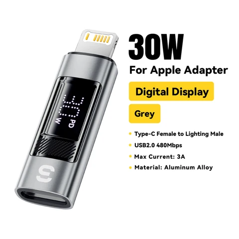 Essager USB C Display OTG адаптер PD 30 Вт для быстрой зарядки Type-C «мама» на Lightning «папа» для iPhone 15 14 13 конвертер