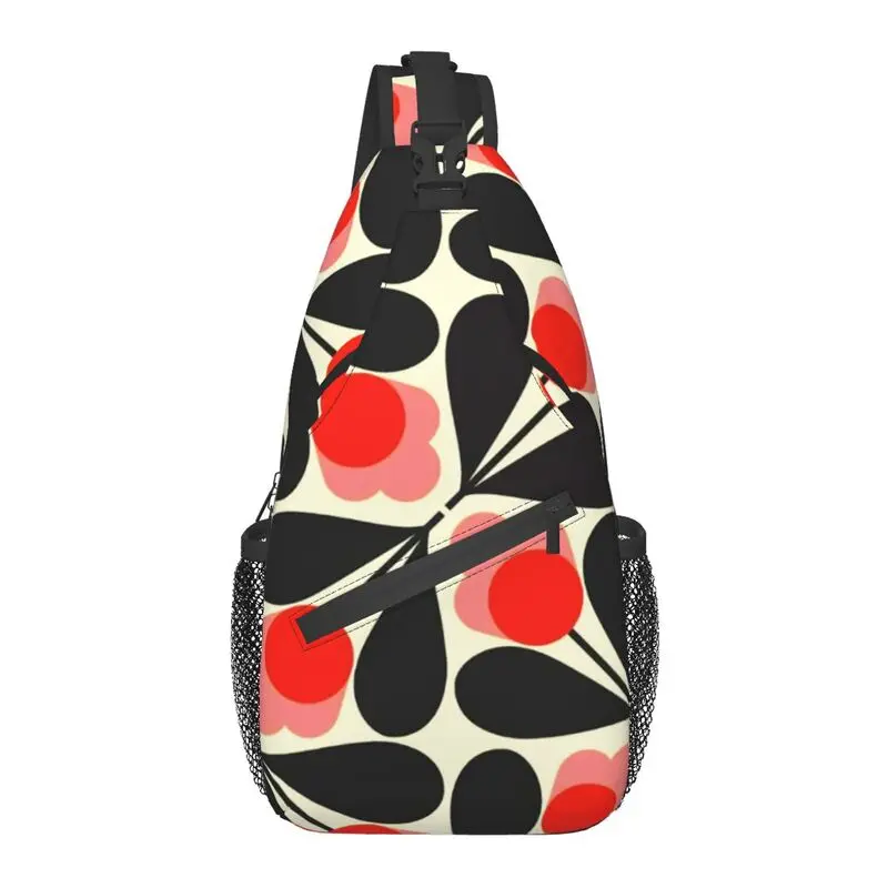 

Fashion Orla Kiely Multi Stem Red Sling Bags for Travel Hiking Men Floral Crossbody Chest Backpack Shoulder Daypack