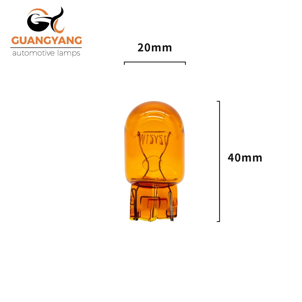 10 шт. T20 7440 7443 W21W W21/5W 12V 21W Натуральный Желтый Янтарный автомобильный галогенный