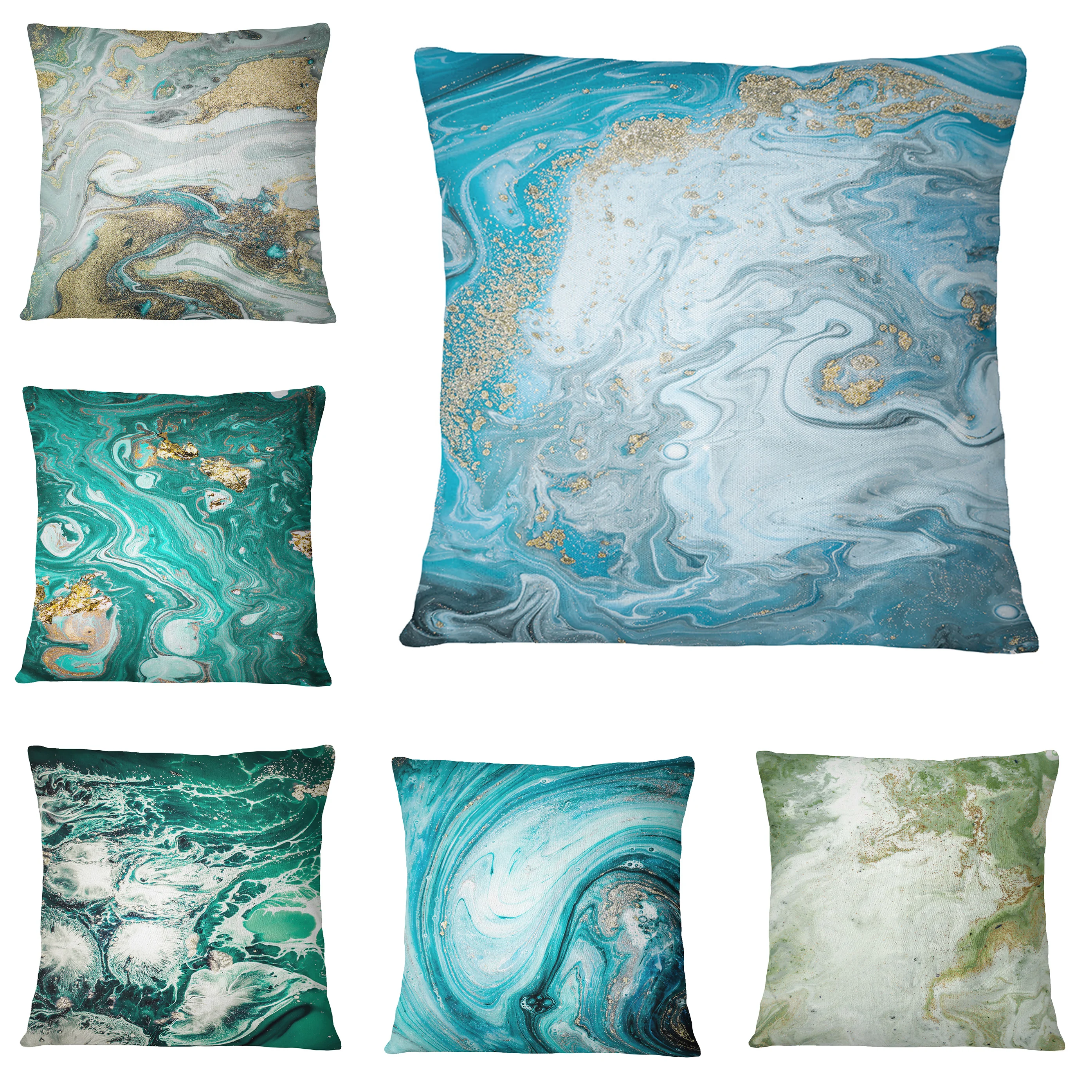 

Cushion Cover Square Decorative Pillowcase Textured Gold-plated Marb Polyester Squishmallow Throw Pillow Decor Dakimakura 45x45