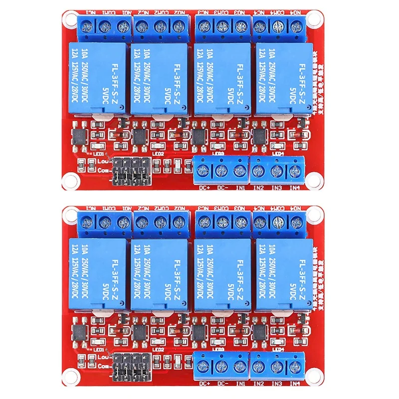 

2Pack DC 5V 4 Channel Relay Module Board Shield With Optocoupler Support High/Low Level Trigger Compatible For Arduino