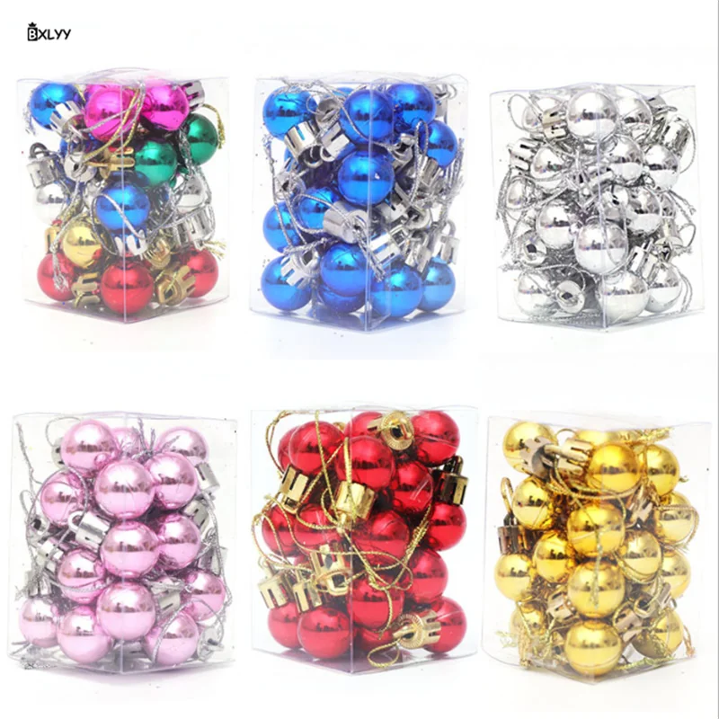 

New Christmas Decorations 24pc 2cm Christmas Ball Decoracion Navidad for Home Baby Shower Decorations New Year Decor 2022.8z