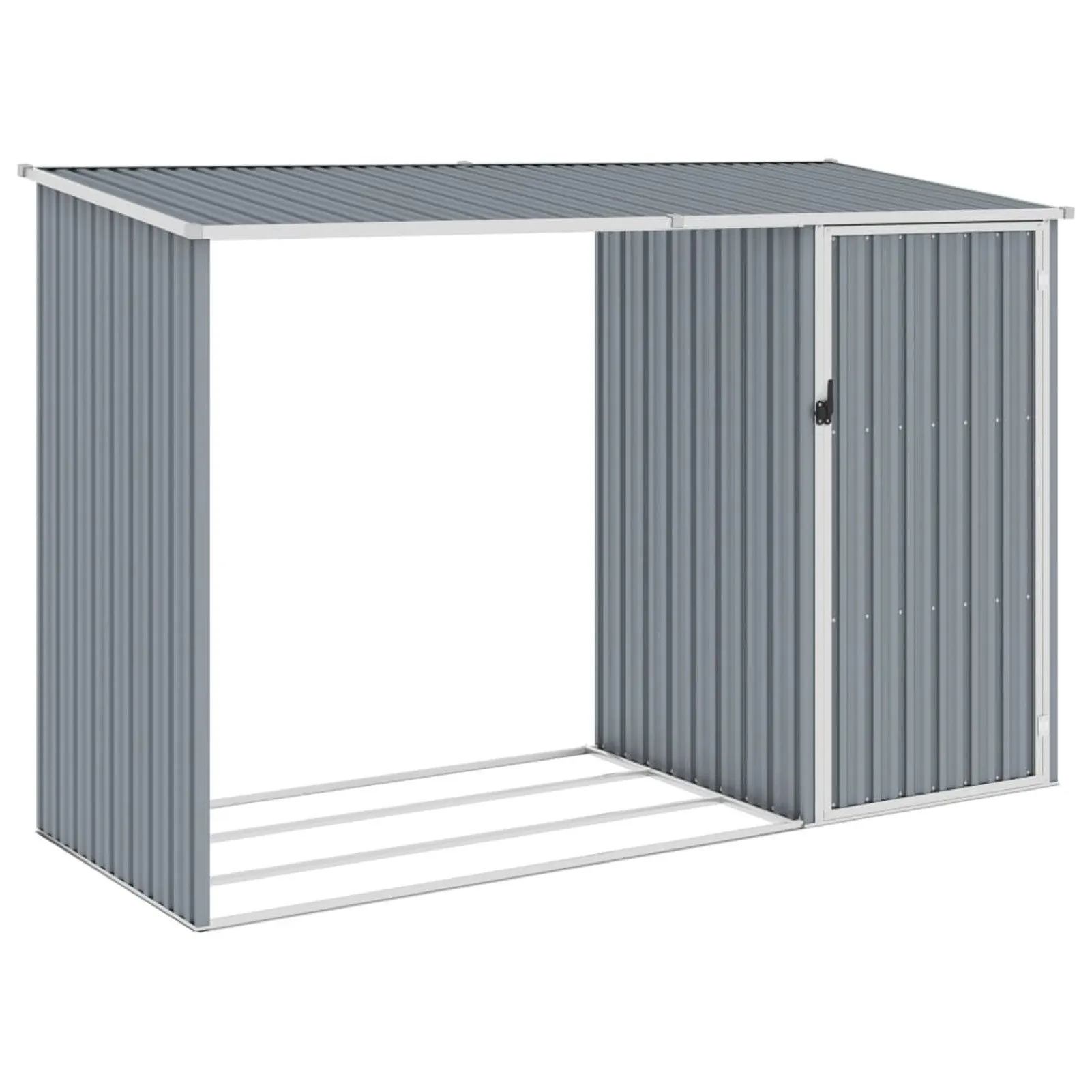 

Garden Firewood Shed Gray 96.5"x38.6"x62.6" Galvanized Steel