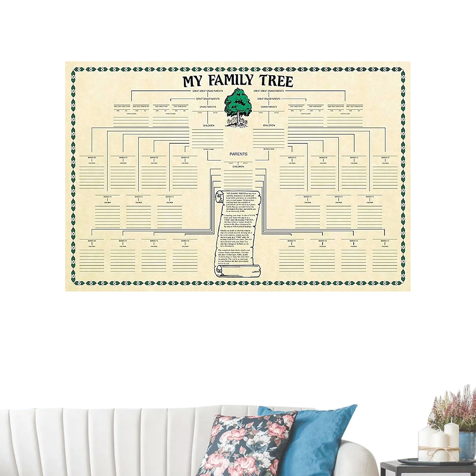 

Family Tree Chart To Fill In Fillable 7 Generations Genealogy Chart And Forms 40x60cm/15.75x23.62inch Photo Cloth Genealogy