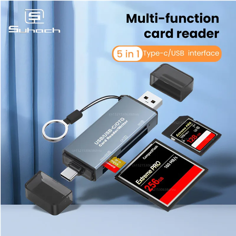 

Адаптер OTG 3 в 1, с USB 2,0 на Type C, кардридер Micro SD