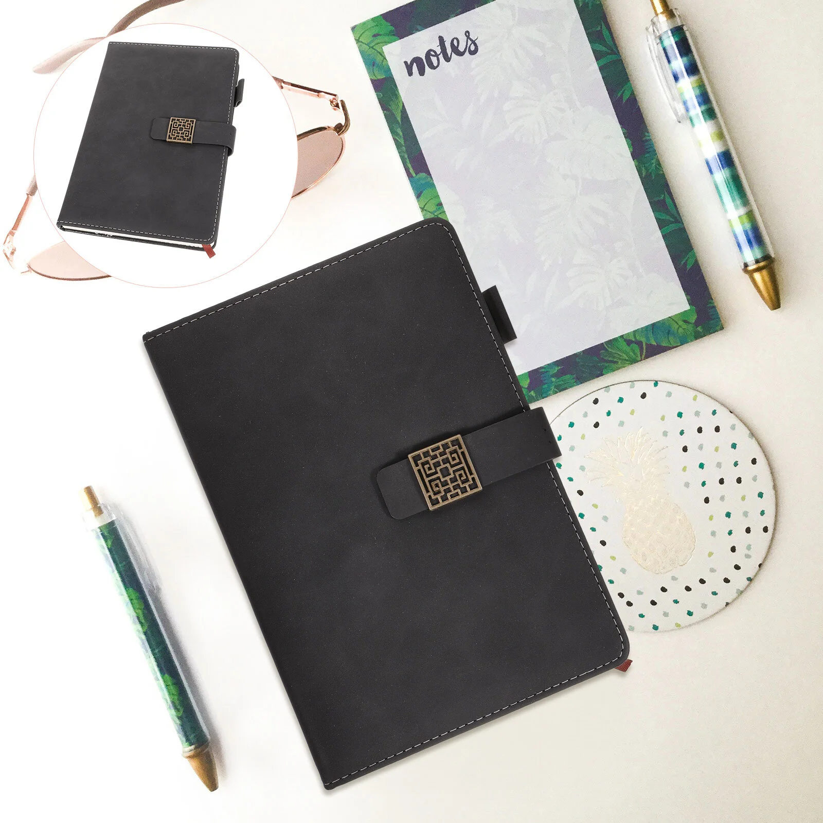 

Badge Notebook Students Daily Office Conference Journal Notepad Imitation A5 Notebooks