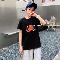 summer fashion cartoon printing pullover round neck women loose version tide a t shirt children happy variety of colors optional