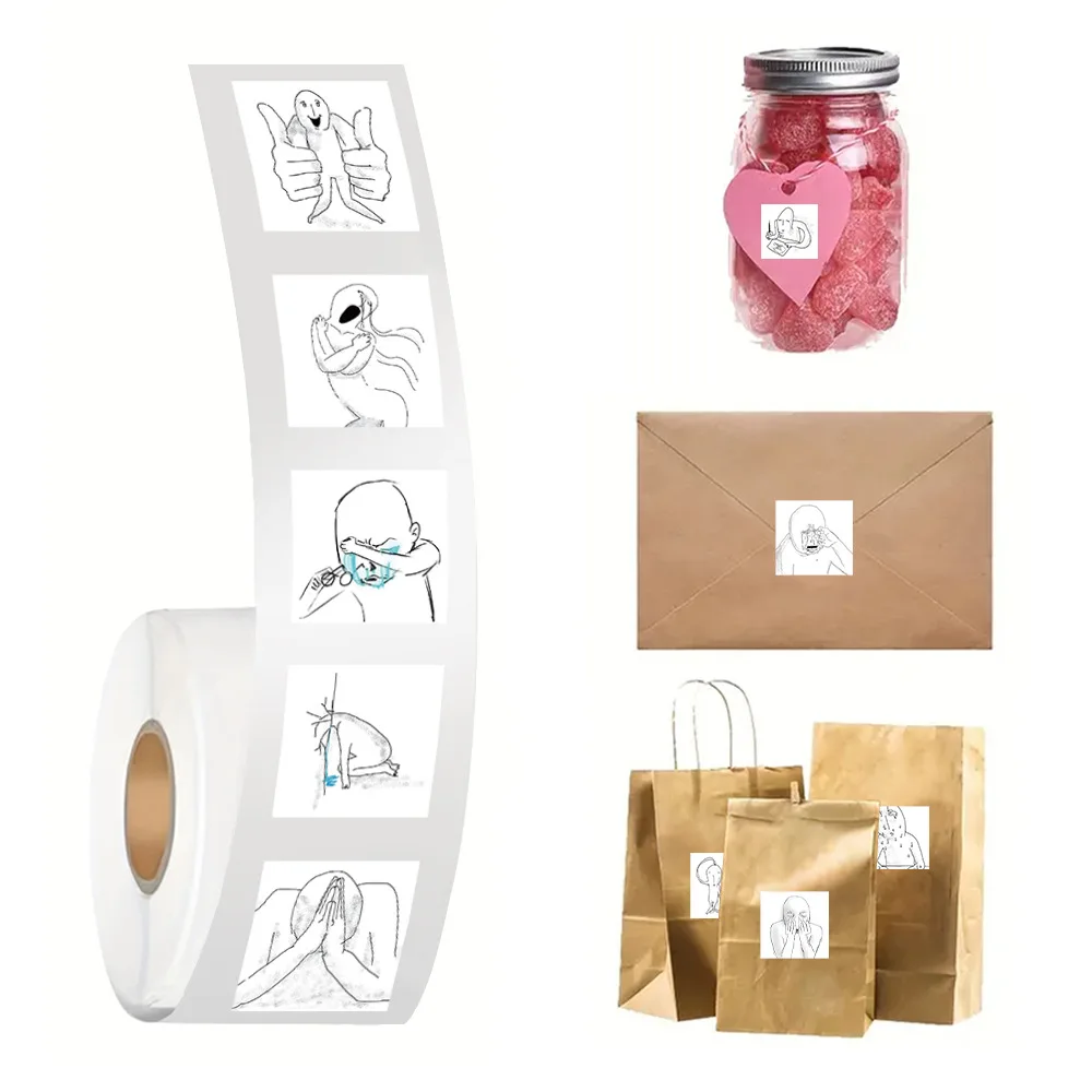 200 шт./рулон эмоциональная пародия аватар мультяшная уплотнительная наклейка