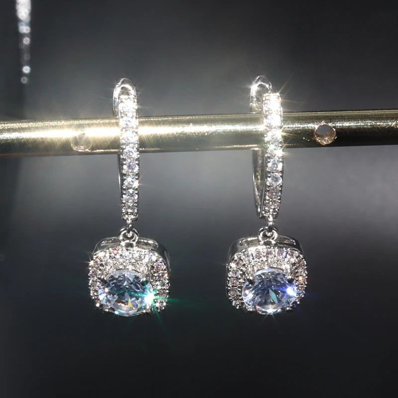 

Exquisite Gorgeous Zircon U Shape Lever Earrings Elegant Fashion Jewelry for Women