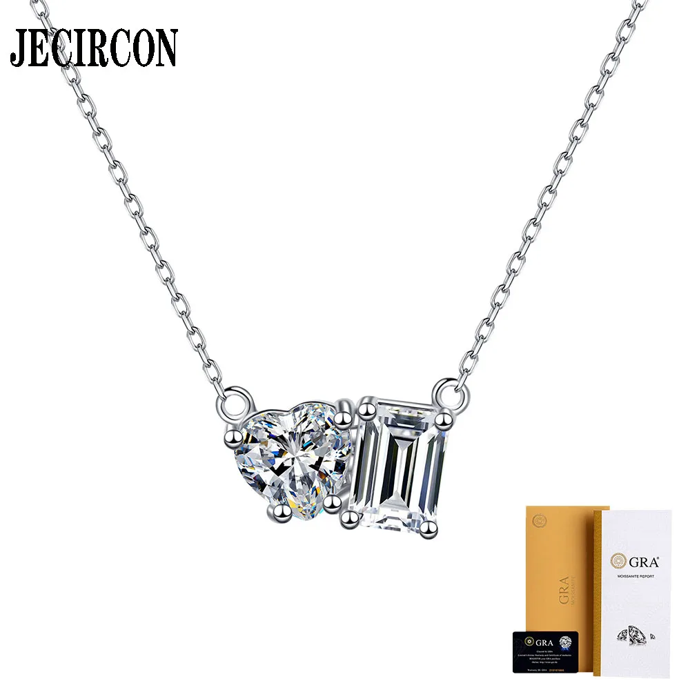 Женское ожерелье с муассанитом из серебра 925 пробы