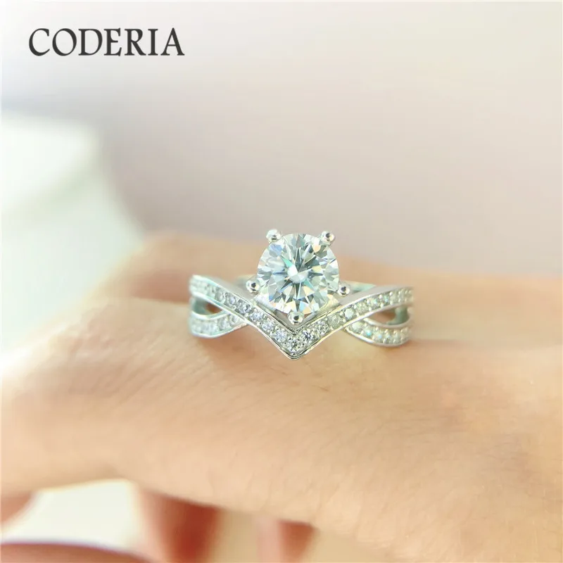 Новинка обручальные кольца с муассанитом и перекрестной короной 1 карат разные