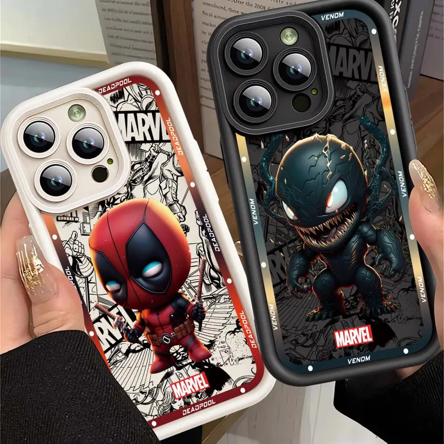 Чехол для телефона Deadpool Venom Cool iPhone 16 13 Mini SE 15ProMax 14 Plus 12 Pro 11 8 7 XR XS Max мягкий