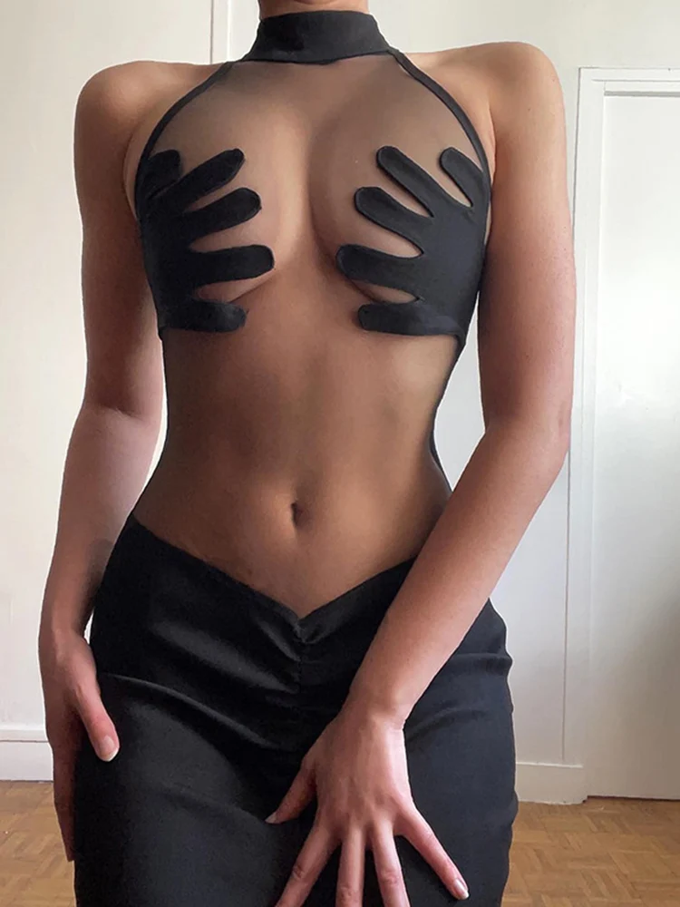 

Модная женская одежда Y2K, новинка 2023, летнее сексуальное повседневное однотонное облегающее мини-платье без рукавов, с запахом на бедрах