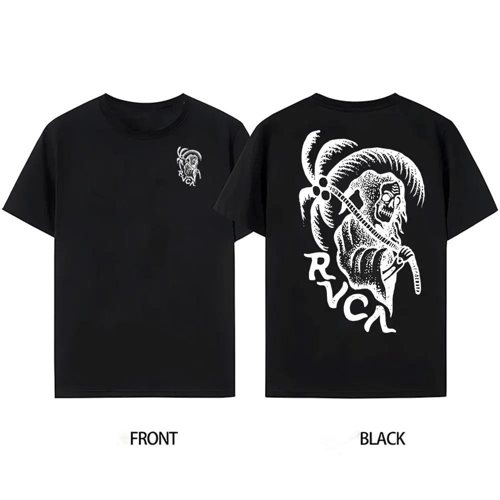 RVCA Мужская футболка с коротким рукавом и круглым вырезом, хлопковая уличная модная мужская рубашка в стиле ретро, дизайнерские топы с короткими рукавами, уличная одежда (art.: 3920cd317682d) - 3920cd317682d
