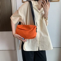 shaped pleated lady handbags new chic design causal fold axillary bag portable underarm shoulder bag sliver strap shoulder bags