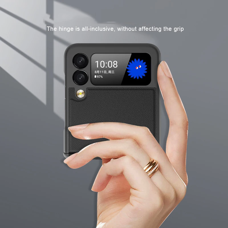 ZFlip3 Funda Case for Samsung Galaxy Z Flip 3 5G Hinge PU Full Shock proof Protetcion Mobile Phone Case Cover Z Flip3