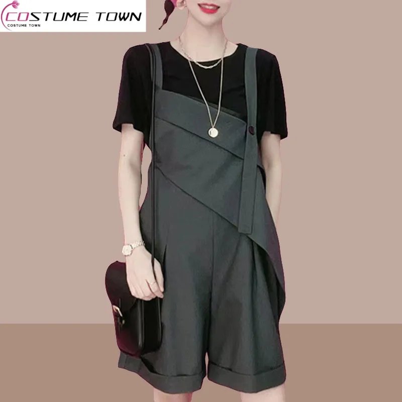 

Set Women's Fashion Korean Version Versatile 2023 Summer New Women's Slim Short-sleeved Suspenders Two-piece Set