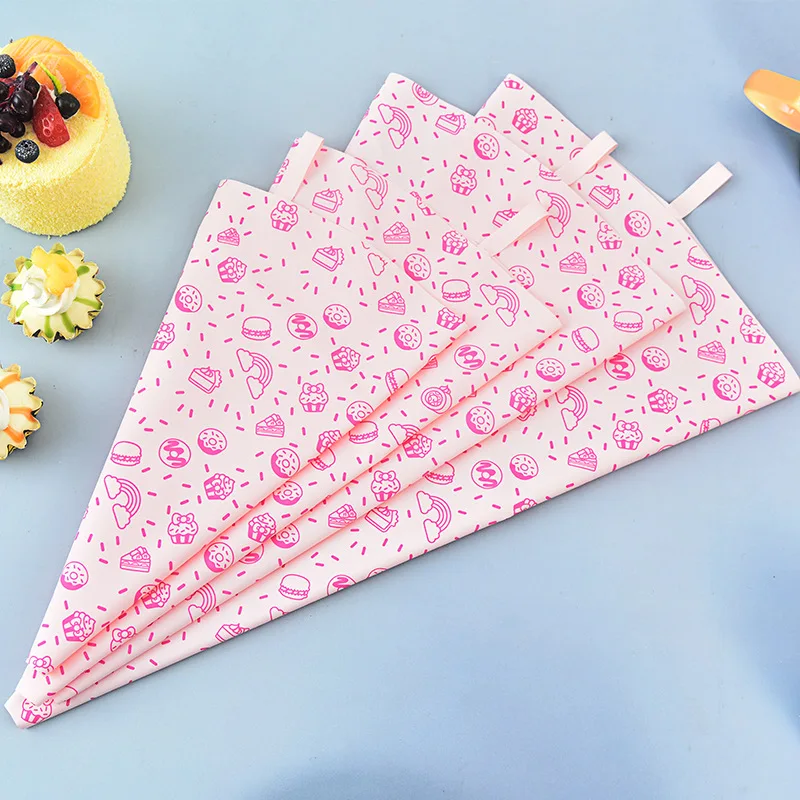 

TPU Decorative Bag Color Printing Light Pink Macaron Series Silicone Cream Bag Squeeze Bag Baking Tool Cake Supplies