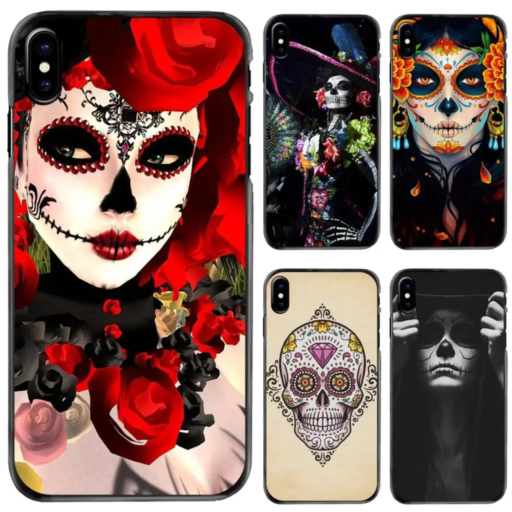 

Hard Phone Case Dia De Los Muertos Sugar Floral Skull For Apple iPhone 11 12 13 14 Pro MAX Mini 5 5S SE 6 6S 7 8 Plus 10 X XR XS