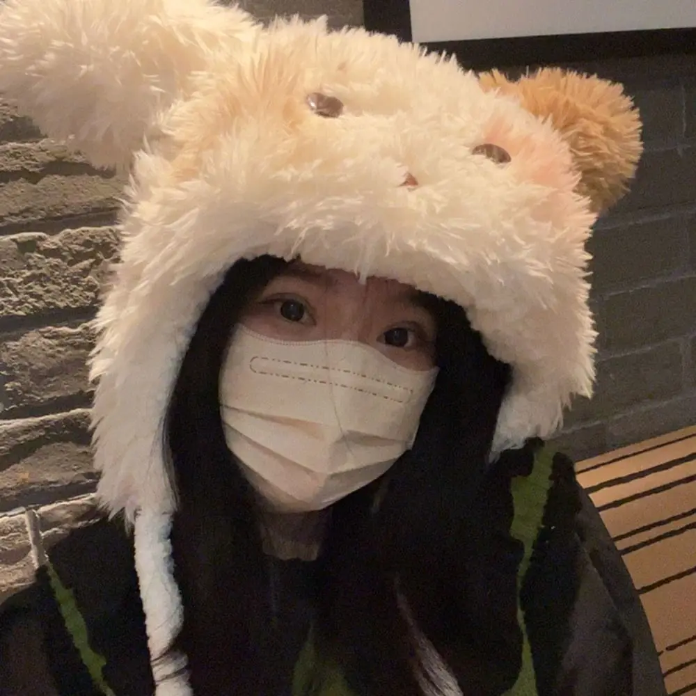 Уличная плюшевая флисовая шляпа в Корейском стиле с животными